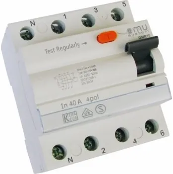 Proudový chránič OMU SYSTEM Systém Omu OMR10 4pólový chránič 40A 0,03A typ AC