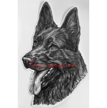 Samolepka německý ovčák c588a - Malá - přibližně jako pohlednice