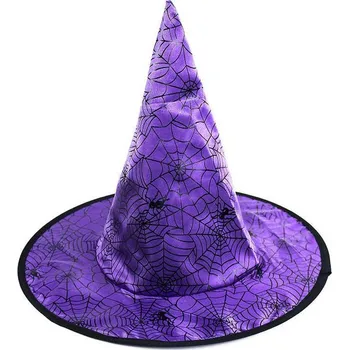 Karnevalový doplněk KARNEVAL Klobouk čaroděj fialový pavučina dětský (karnevalový doplněk)