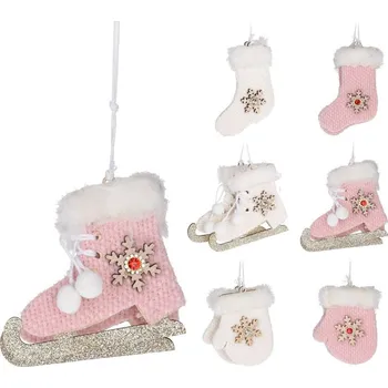 Vánoce Závěs BRUSLE 2ks, 6druhů, vánoční, dřevo