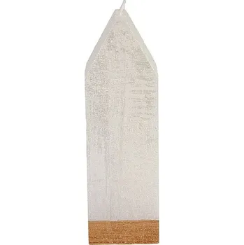 Svíčka Svíčka rustik 50x50x160 DOMEČEK bílá/zlatá