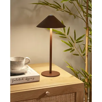 Lampička Stolní lampa hnědá hliník železo kov moderní styl interiér exteriér dotykový spínač usb kabel bezdrátová Beliani