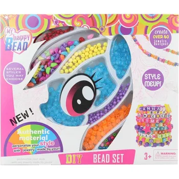 Dětské navlékací korálky Korálky navlékací poník výroba náramků kreativní set v krabici