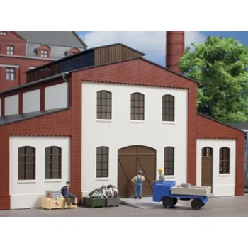 Modelová železnice stěny 2391E omítnuté, průmyslová okna a vrata Auhagen 80718