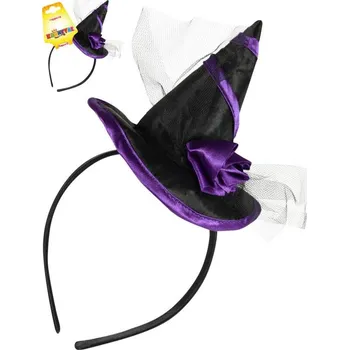 Karnevalový doplněk KARNEVAL Čelenka klobouček s květinou (karnevalový doplněk)