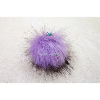 Příze Bambule Mia malá fialová s černými konečky 85AA