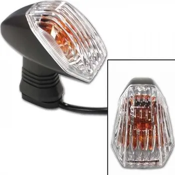 Osvětlení pro motocykl Blinkr Kawasaki na motorku, zadní levý, čiré sklo, oranžová žárovka, černé