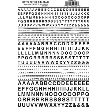 Modelová železnice propisot písmena Gothic R.R. černá Woodland Scenics MG720