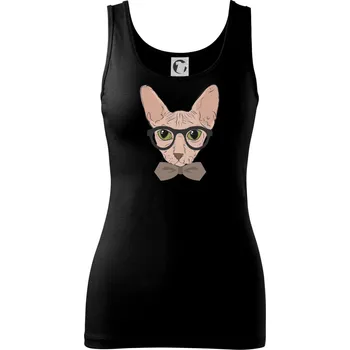 Dámské oblečení Hipster sphynx - Dámské tílko - L ( Černá )