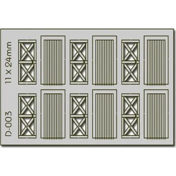 Modelová železnice dveře 11 x 24 mm 6ks Proses PD-003