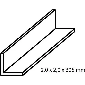 mosazný profil L 2 x 2 mm, délka 305 mm Albion Alloys a2
