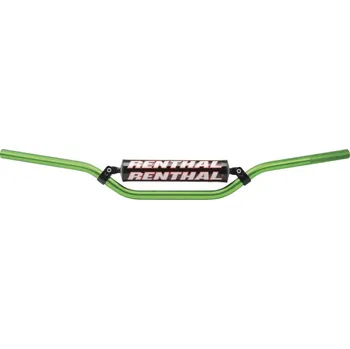 RENTHAL řídítka 7/8 CALA 22mm MX HANDLEBAR GREEN RC PADDED, barva zelená s hrazdou KAWASAKI KX 100 rok 88-18