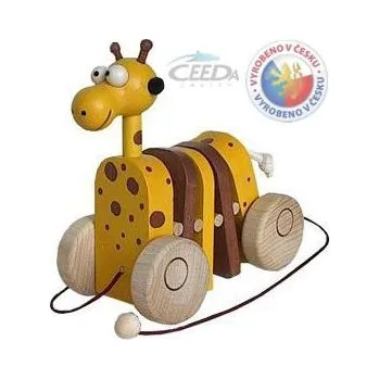 Dřevěná hračka Ceeda DŘEVO Žirafa klapací, tahací (dřevěná hračka)