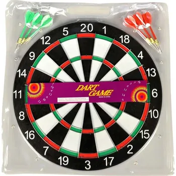 Terč na šipky Hra šipky set terč oboustranný 36cm + 6 šipek (společenská hra)