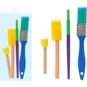 Umělecký štětec Štětce + houbičky kreativní set 4ks