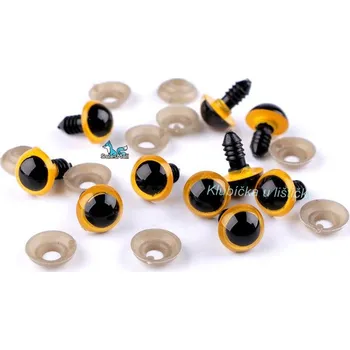 Příze Bezpečnostní očka Ø14 mm-žlutá /1pár/