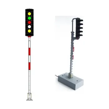 Modelová železnice návěstidlo AŽD vjezdové ( Ž,Z,Č,B,Ž ) Němeček t580