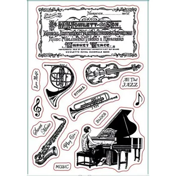 Dětské razítko AE production Razítko silikonové HUDEBNÍ NÁSTROJE 5