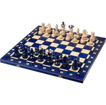 Šachy Dřevěné šachy Ambassador - modré