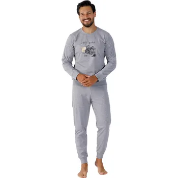 Pánské pyžamo Pánské pyžamo Sajmon 1472/41 HOTBERG Barva/Velikost: šedá melír / XL