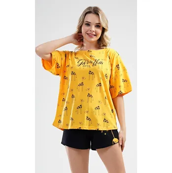 Dámské pyžamo Dovoz Dámské pyžamo Žirafa žlutá Velikost: M
