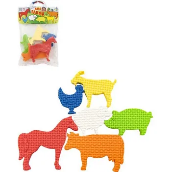 Vodolepky pěnové Naše farma zvířátka set 6ks na koupání do vany v sáčku