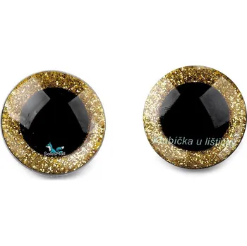 Příze Bezpečnostní očka třpytivá Ø25 mm- zlatá/1pár/