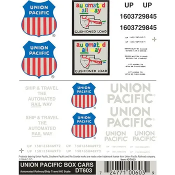 Modelová železnice propisot na nákladní vozy Union Pacific Woodland Scenics DT603