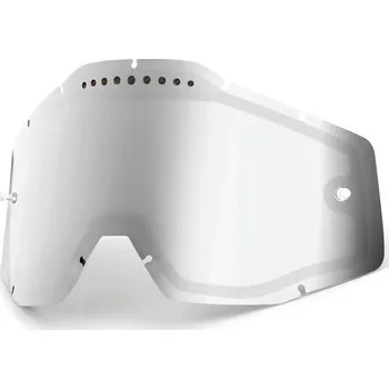 Auto-moto náhradní plexi pro brýle 100% Dual Racecraft/Accuri/Strata stříbrné chrom Vented, Anti-fog