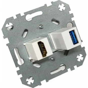 Elektrická zásuvka Zásuvka HDMI+USB LIREGUS EPSILON, barva bílá