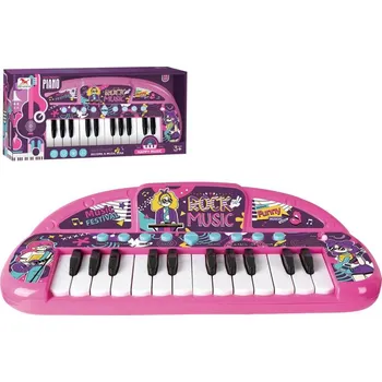 Hudební nástroj pro děti Klávesy dětský keyboard holčičí pianko 24 kláves klavír na baterie Zvuk