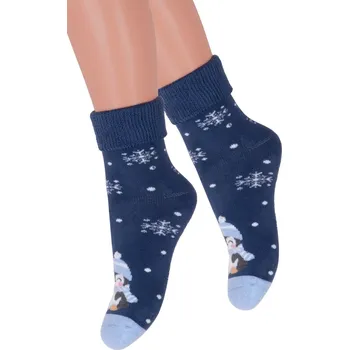 Dívčí spodní prádlo Dívčí froté ponožky 154/044 Steven Barva/Velikost: jeans tmavá / 23/25