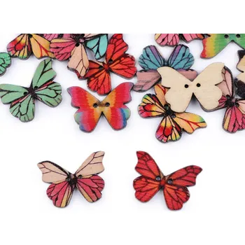 Knoflík Knoflík dřevěný motýl - mix II