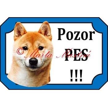 Cedulka šiba, shiba inu hlava - Bez samolepicí vrstvy