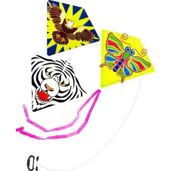 Létající drak Drak létající potisk zvířátka 64x76cm 3 druhy plast