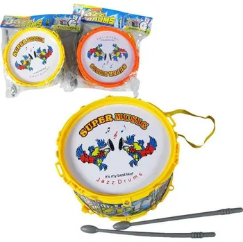 Hudební nástroj pro děti Bubínek hudební dětský set s paličkami 2 barvy(hudební nástroje)