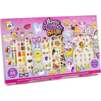 Odstranitelné tetování Tetování dětské The Ultimate růžové tetovací studio 200+ pro holky
