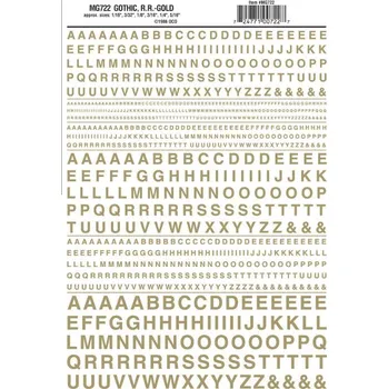 Modelová železnice propisot písmena Gothic R.R. zlatá Woodland Scenics MG722