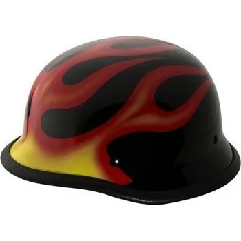 Helma na motorku NERVE NH 203 chopper / custom helma s červenými plameny L