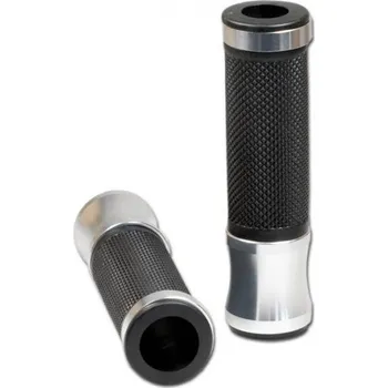 Alu gripy na motorku ALU, 22 mm průměr, stříbrné, otevřené, délka 130 mm
