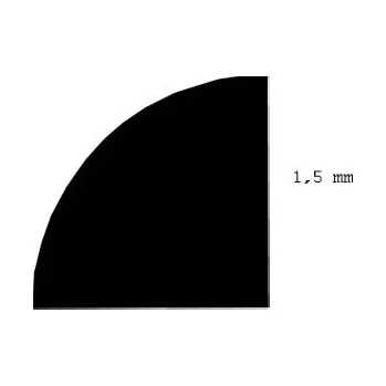 tyč čtvrtkruhová, poloměr 1,5mm délka 350mm 4ks Evergreen 248