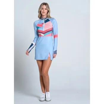 Dámské šaty LuckyInLove W šaty Blue Point Long Sleeve - modré: Dámské M