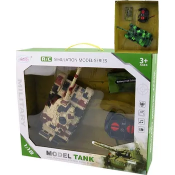 autodráha RC Tank na vysílačku 27MHz na baterie 1:18 USB Světlo Zvuk 2 barvy