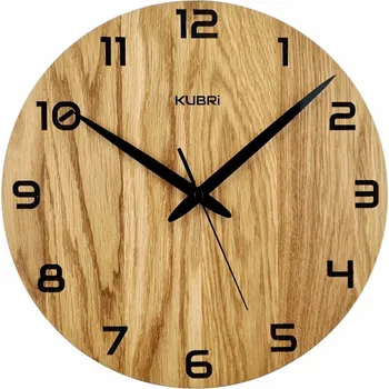 Hodiny KUBRi HRC0028 - Dubové hodiny řízené signálem s tichým chodem