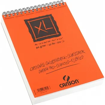 Výtvarný papír Canson XL Croquis skicák v krouž.vazbě na kratší straně(krémový, A4, 120 archů)