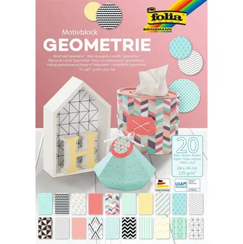 Umělecký papír Papír na scrapbooking v bloku A4 270g/m2 20ls Geometry