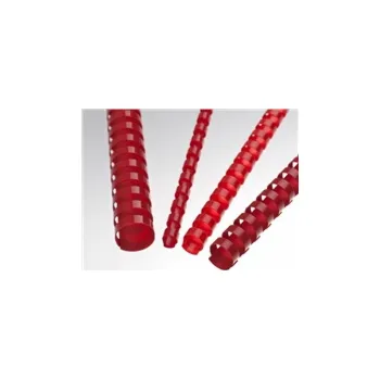 Vázací hřbet Eurosupplies plastový A4 průměr 16mm červený 100ks