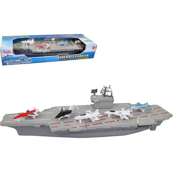 autodráha Loď letadlová plastová 46cm herní set s 5 letadly v krabici