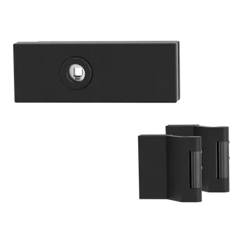 Dveřní kování GK - PURISTO S - ZÁMEK na skleněné dveře - UV - magnetický (vč. závěsů) kování na sklo bez otvoru Grafit černá (78)