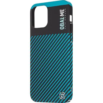 Pouzdro na mobilní telefon OBAL:ME Flossy Stripes Kryt pro Apple iPhone 12/12 Pro Black/Teal 57983122883